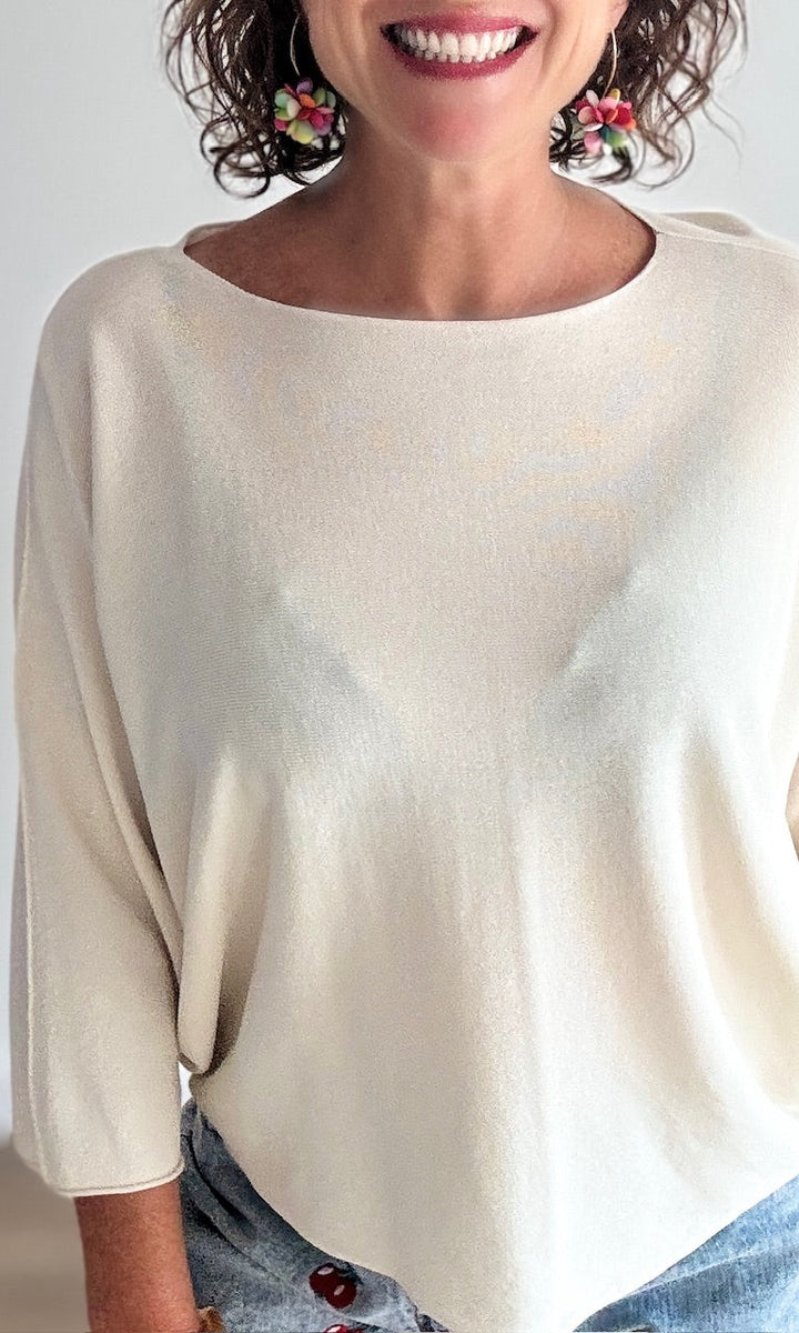 Pull fin beige manches 3/4 Pulls et Gilets Miss Guapa