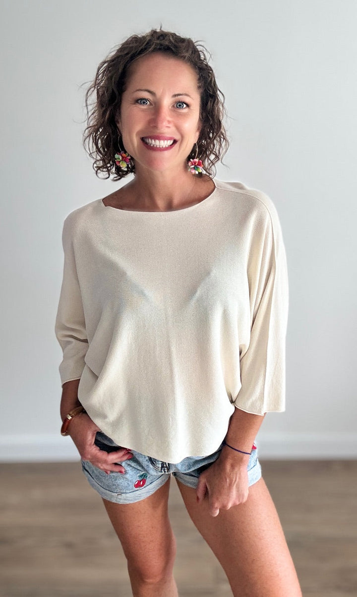 Pull fin beige manches 3/4 Pulls et Gilets Miss Guapa