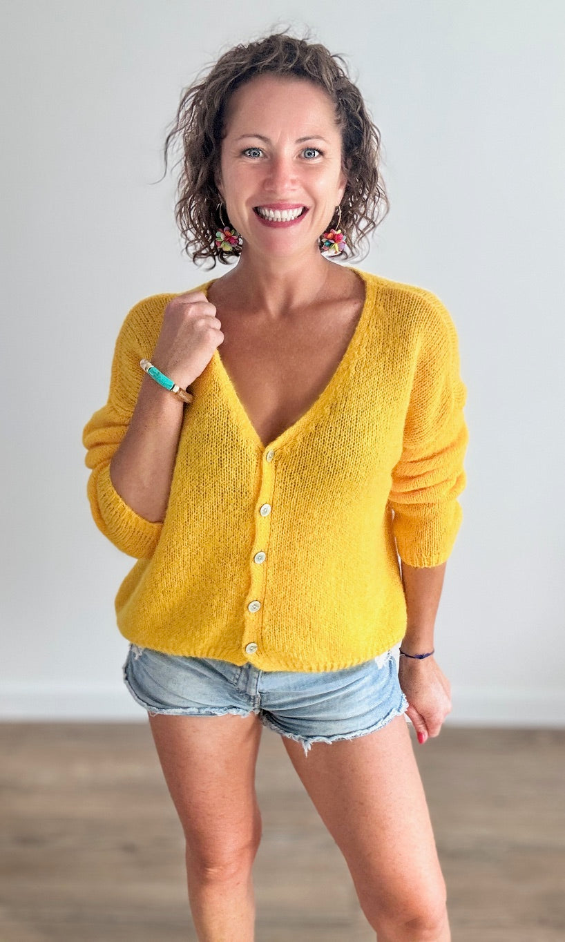 Gilet Jaune Vif Pulls et Gilets Miss Guapa