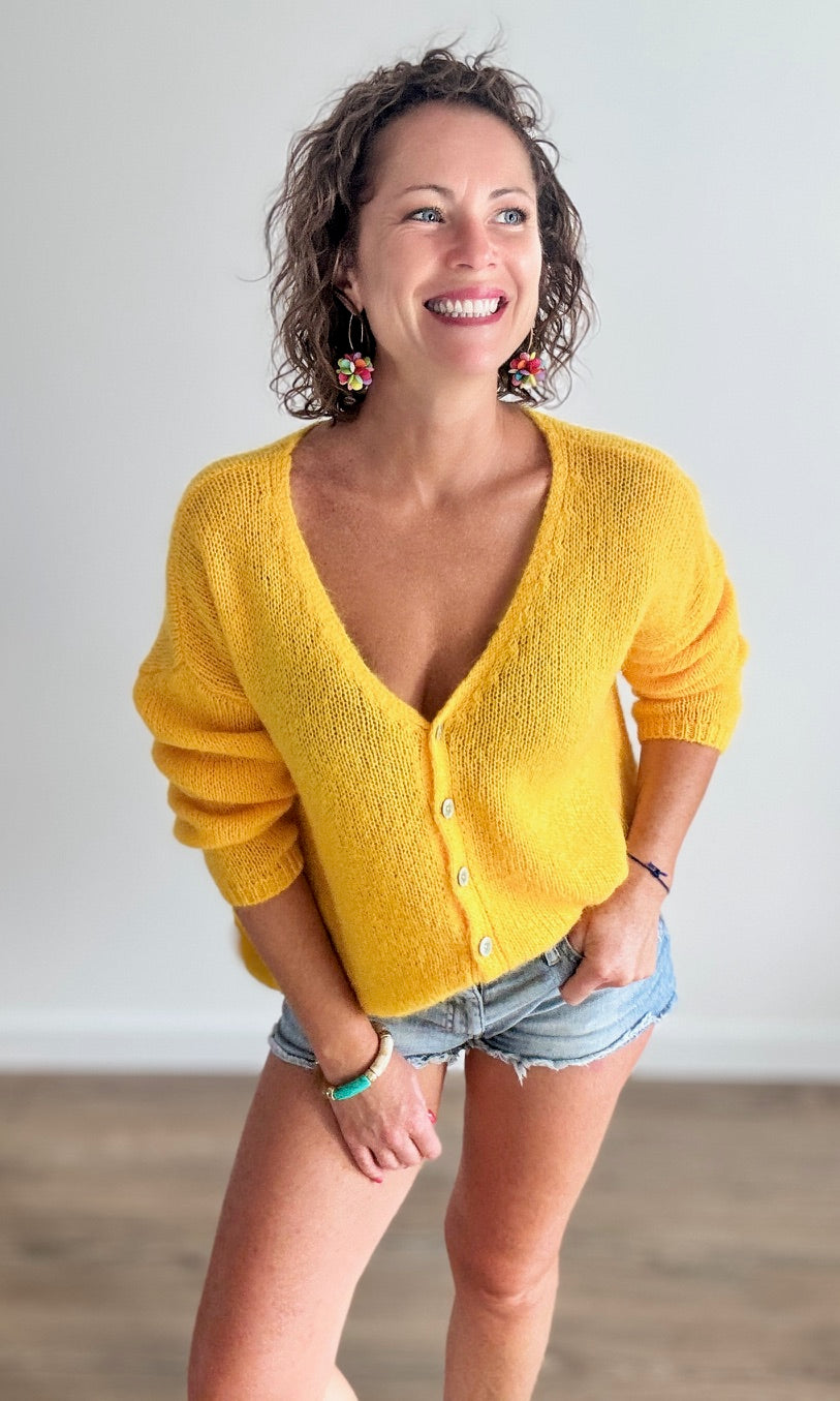 Gilet Jaune Vif Pulls et Gilets Miss Guapa