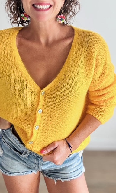 Gilet Jaune Vif Pulls et Gilets Miss Guapa