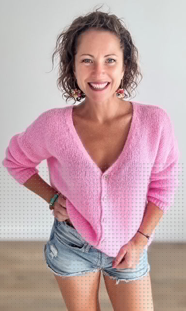 Gilet Rose col V Pulls et Gilets Miss Guapa
