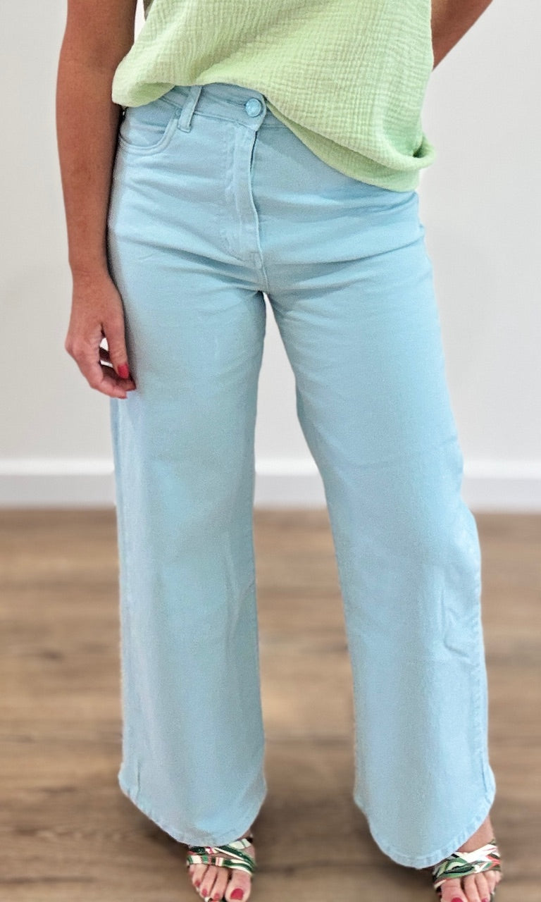 Jean Wide Leg Bleu Ciel Pantalons et Jeans Miss Guapa