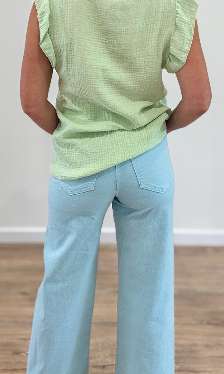 Jean Wide Leg Bleu Ciel Pantalons et Jeans Miss Guapa