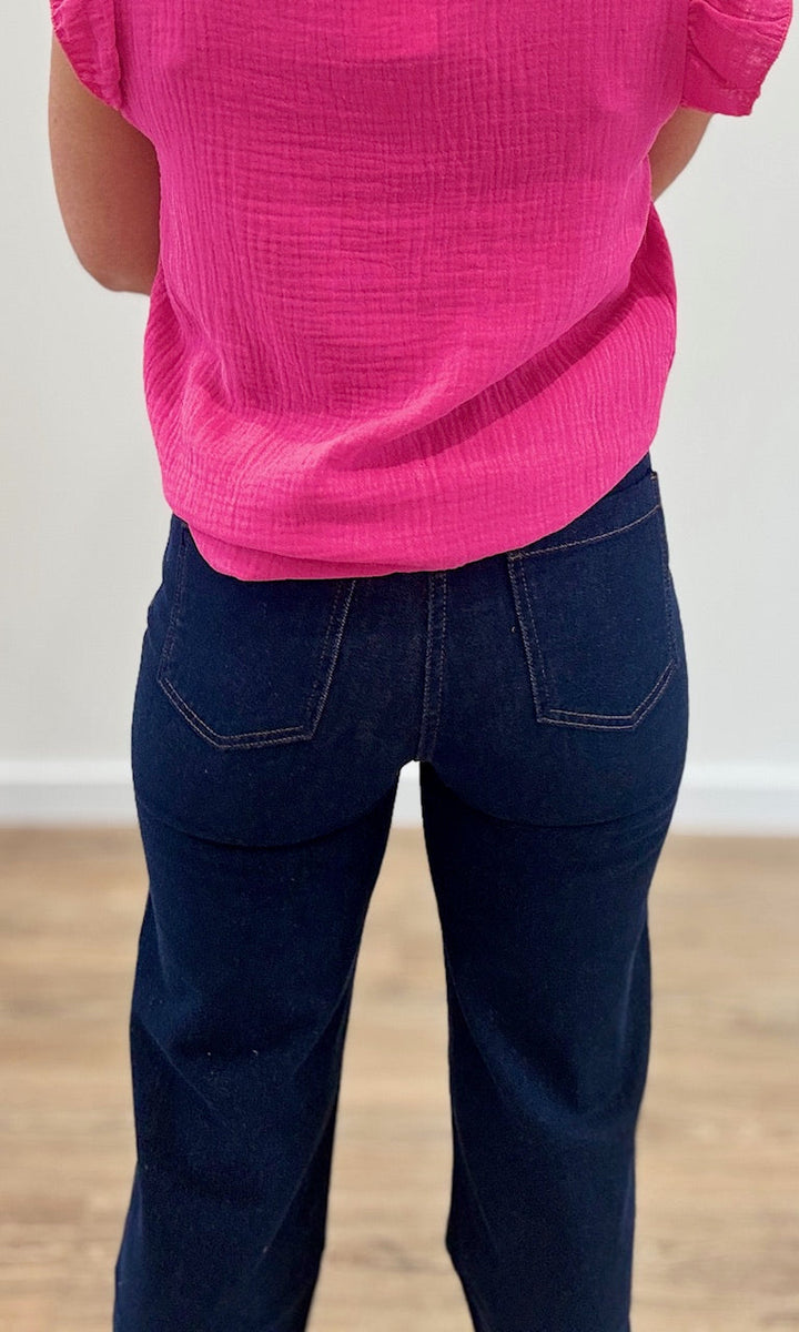 Jean Wide Leg Bleu Jean Marine Pantalons et Jeans Miss Guapa