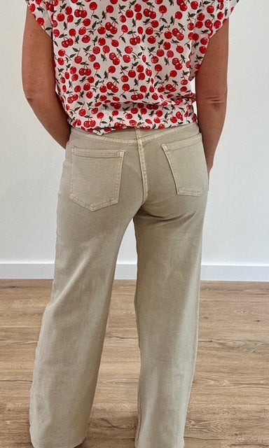 Jean Wide leg Beige Pantalons et Jeans Miss Guapa