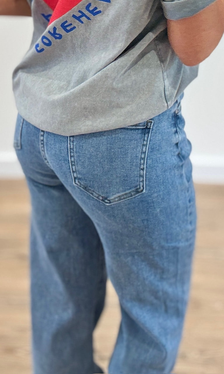 Jean Wide Leg Bleu Clair Pantalons et Jeans Miss Guapa