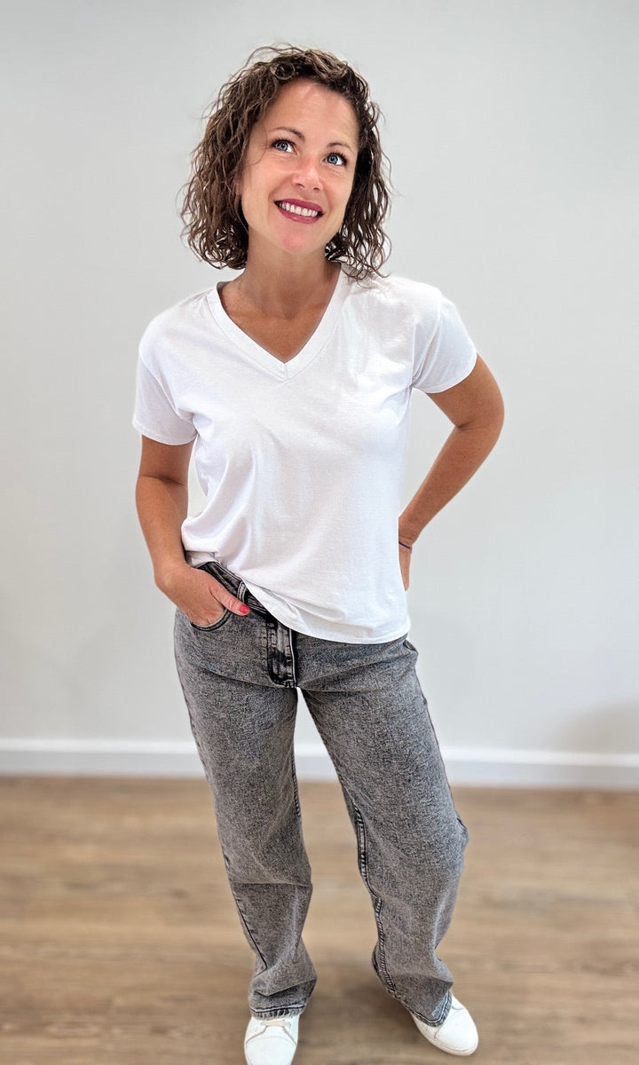 Jean Wide Leg Gris Pantalons et Jeans Miss Guapa