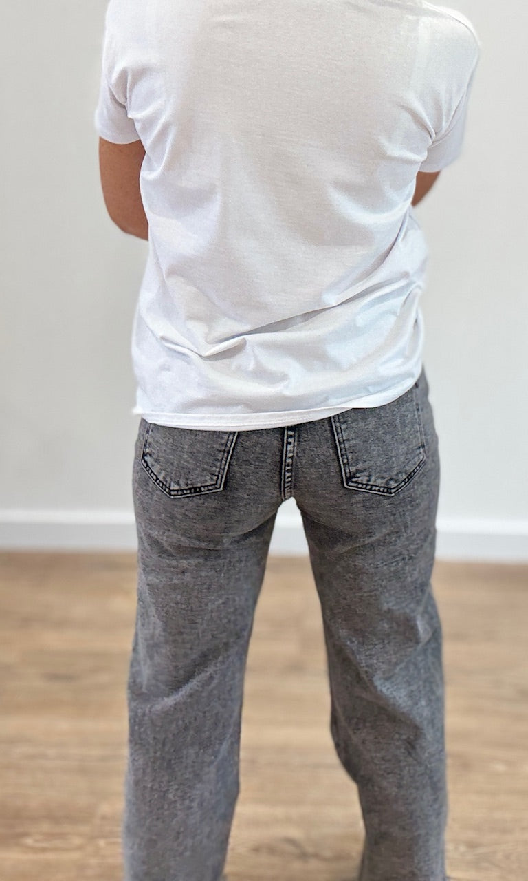 Jean Wide Leg Gris Pantalons et Jeans Miss Guapa