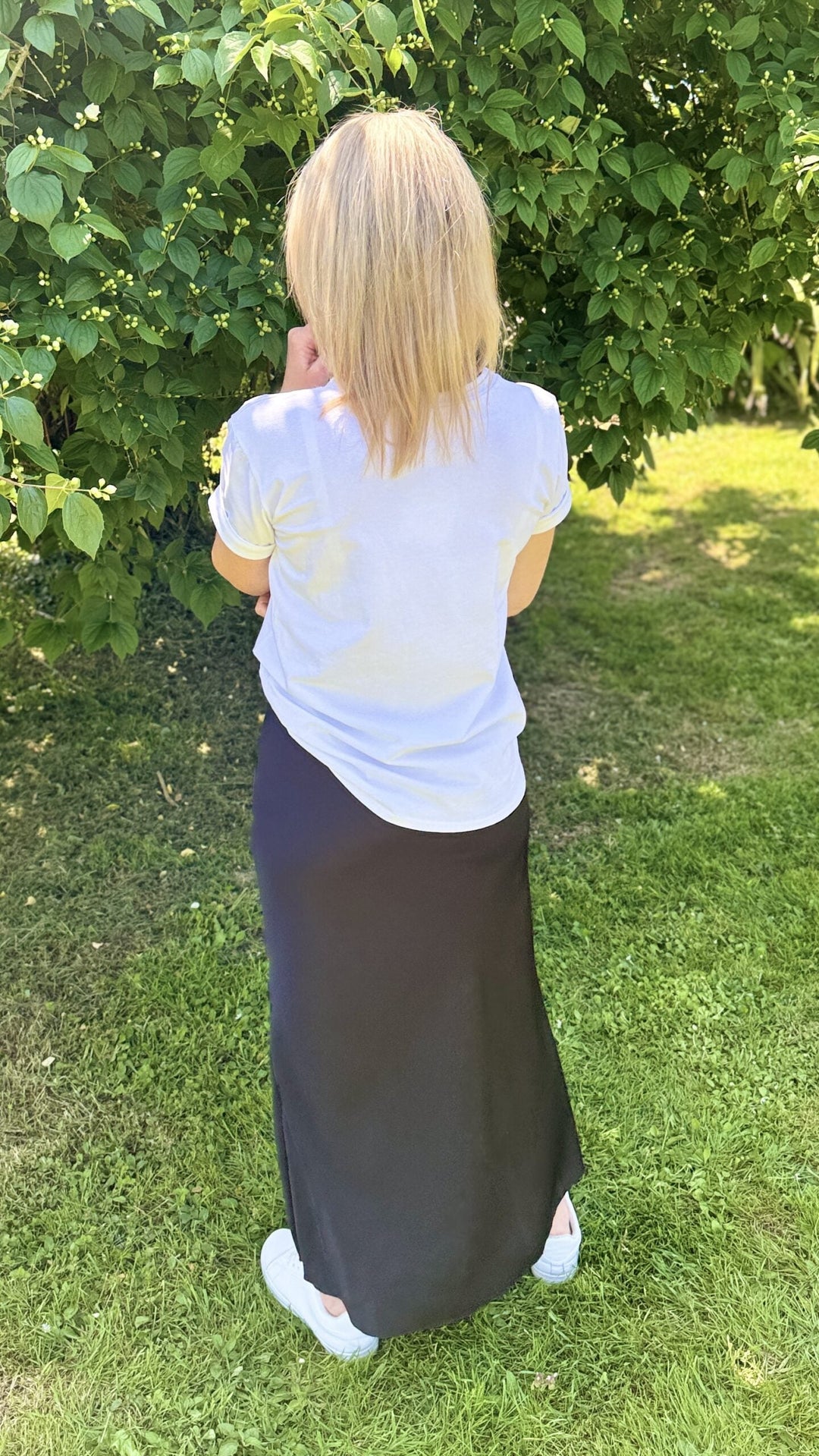 Jupe longue satinée Noir Jupes - Shorts - Combishorts Miss Guapa