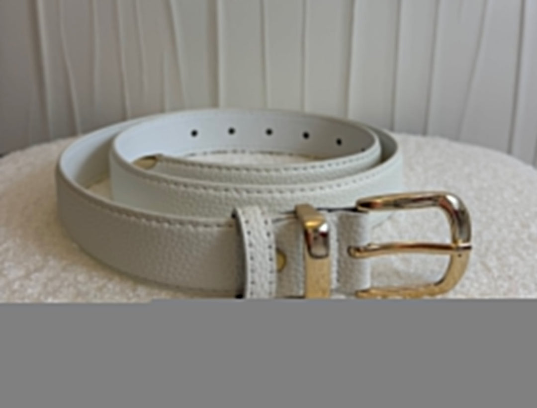 Ceinture en relief de litchi CIMA - Blanc Accessoires Miss Guapa
