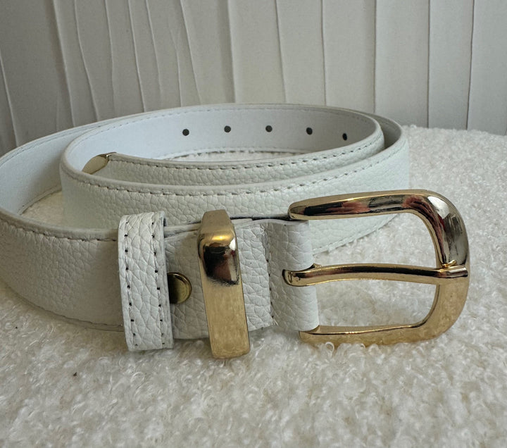 Ceinture en relief de litchi CIMA - Blanc Accessoires Miss Guapa