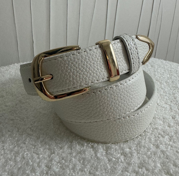 Ceinture en relief de litchi CIMA - Blanc Accessoires Miss Guapa