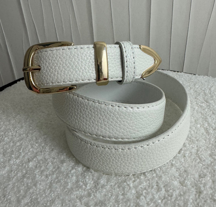 Ceinture en relief de litchi CIMA - Blanc Accessoires Miss Guapa