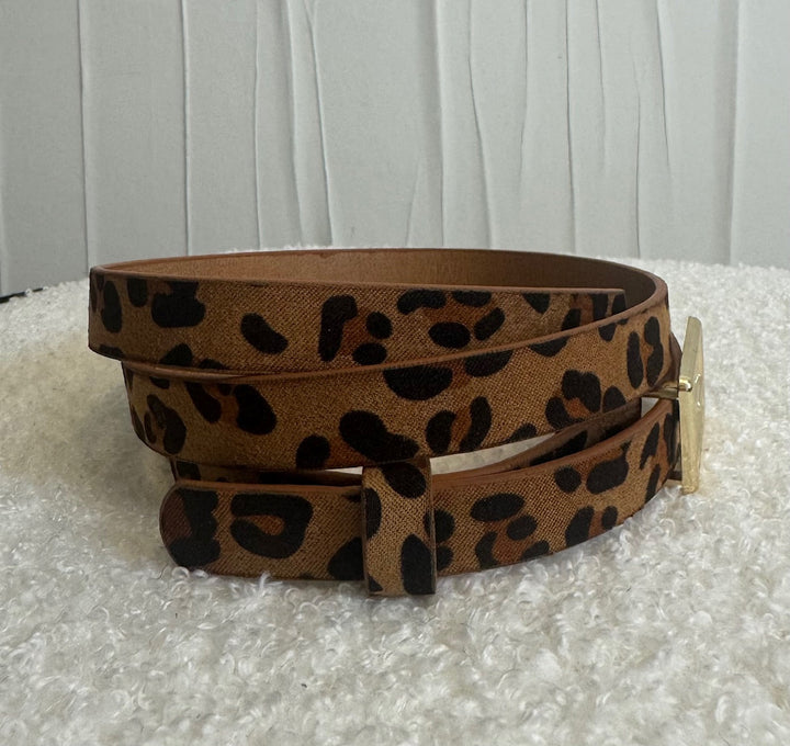 Ceinture Fine Marron Léopard Accessoires Miss Guapa