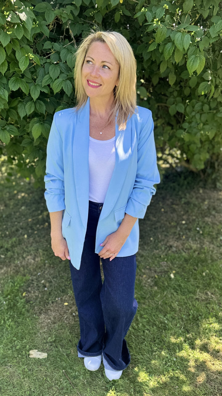 Blazer manches 3/4 Bleu ciel Vestes et Blazers Miss Guapa
