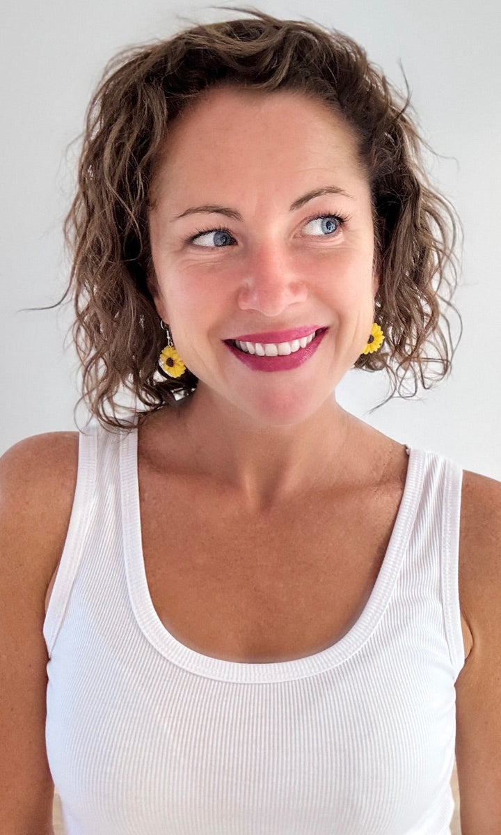 Boucles d'oreilles fleurs Jaune Bijoux Miss Guapa