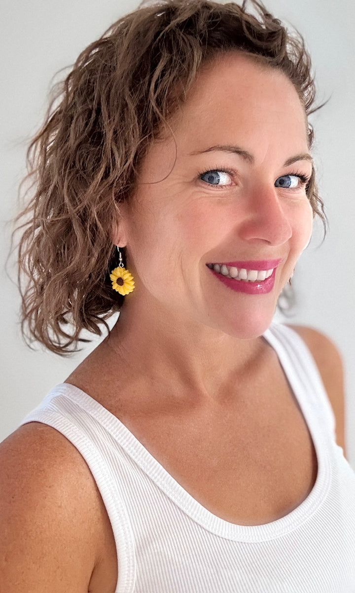 Boucles d'oreilles fleurs Jaune Bijoux Miss Guapa