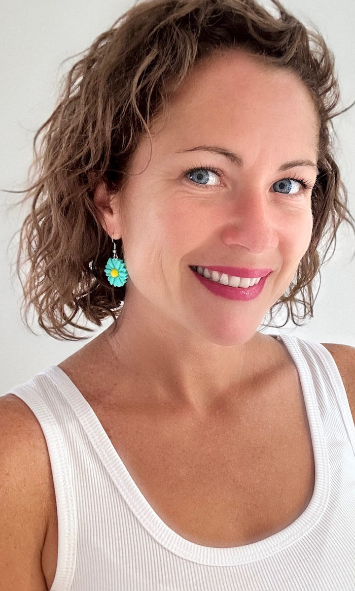 Boucles d'oreilles fleurs Turquoise Bijoux Miss Guapa