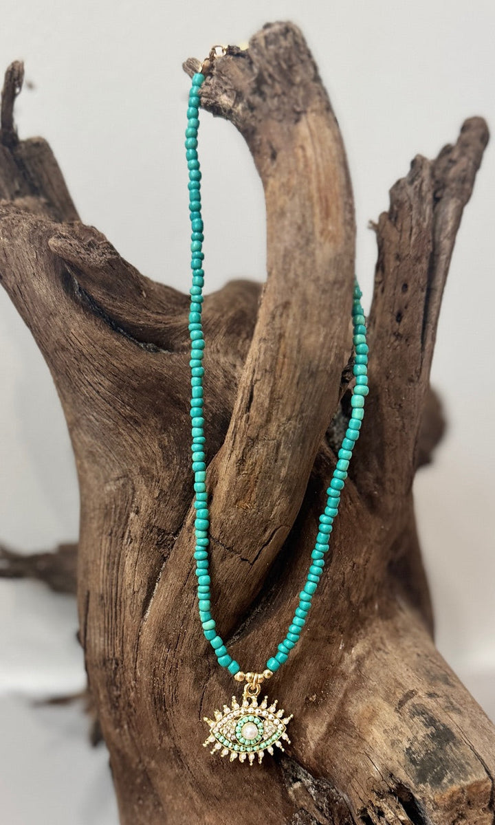 Collier oeil protecteur Bleu Turquoise Bijoux Miss Guapa