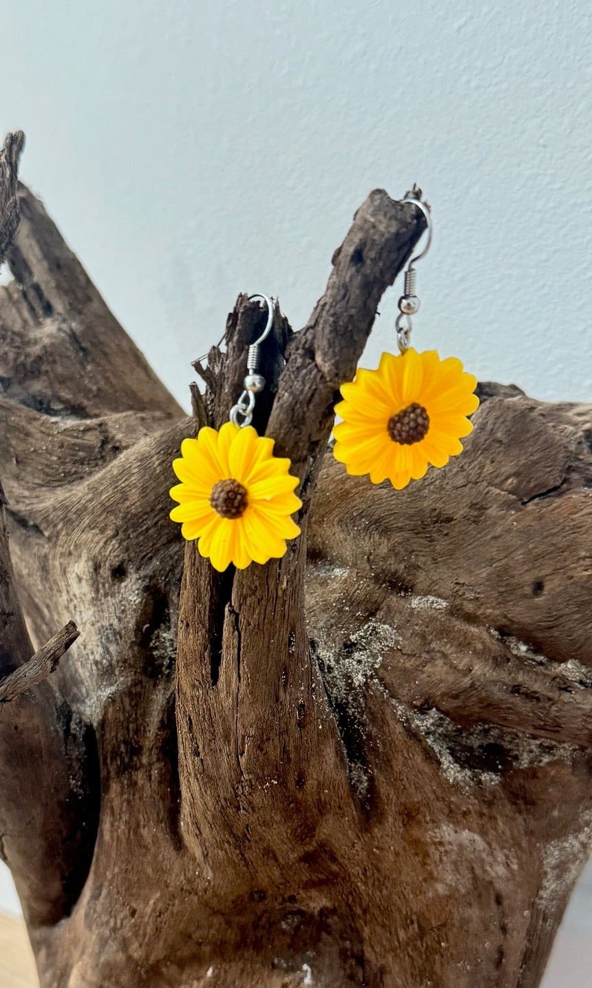 Boucles d'oreilles fleurs Jaune Bijoux Miss Guapa