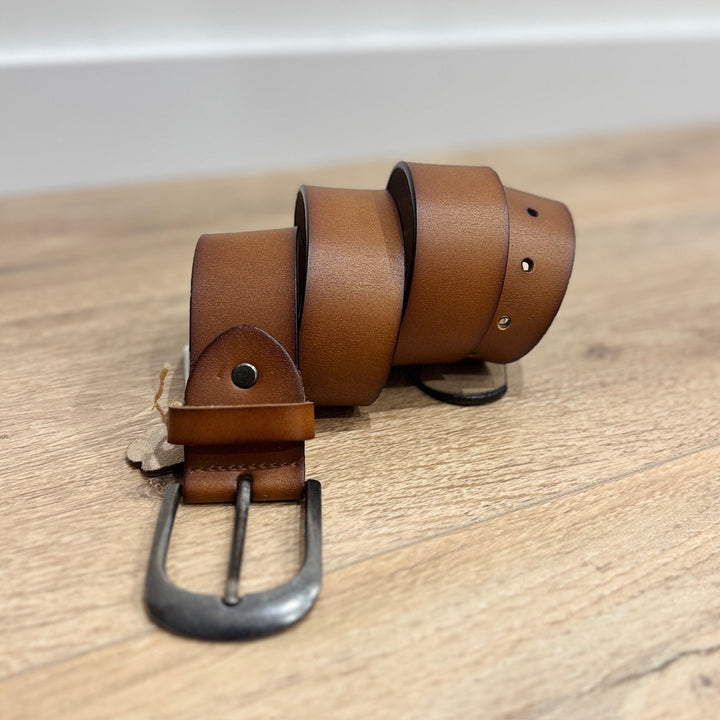 Ceinture en cuir de vachette Camel Accessoires Miss Guapa