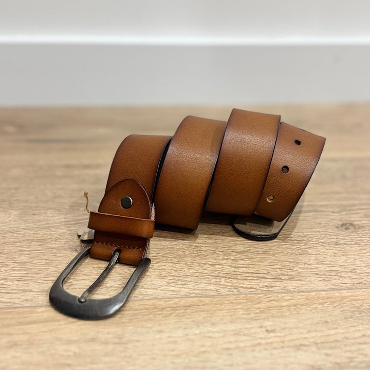 Ceinture en cuir de vachette Camel Accessoires Miss Guapa
