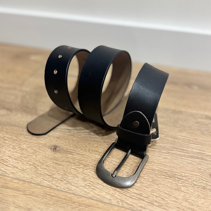 Ceinture en cuir de vachette Noire