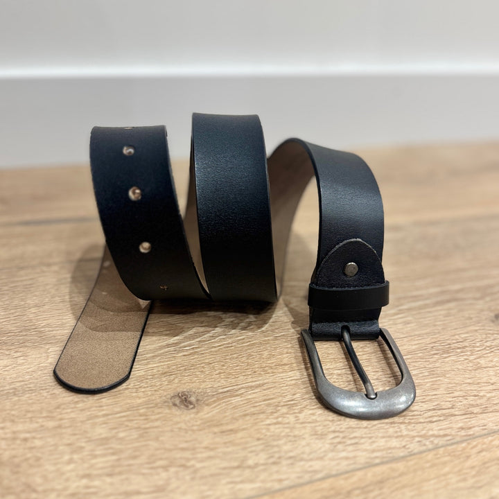 Ceinture en cuir de vachette Noire