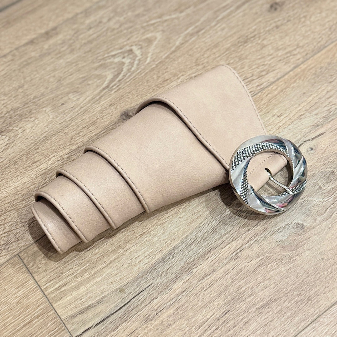 Ceinture large et souple Beige Accessoires Miss Guapa