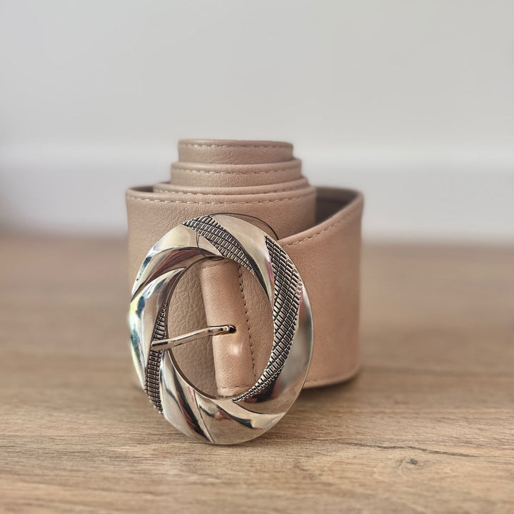 Ceinture large et souple Beige Accessoires Miss Guapa