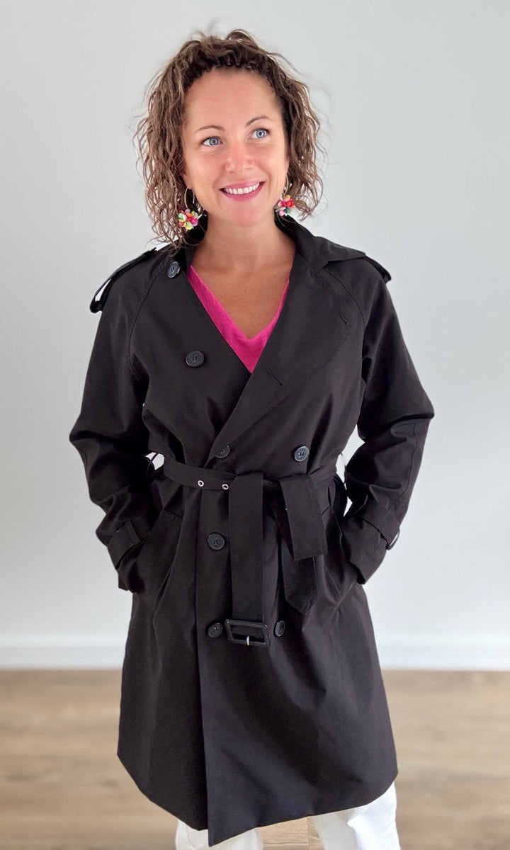 Trench coat long Noir Trenchs et Manteaux Miss Guapa