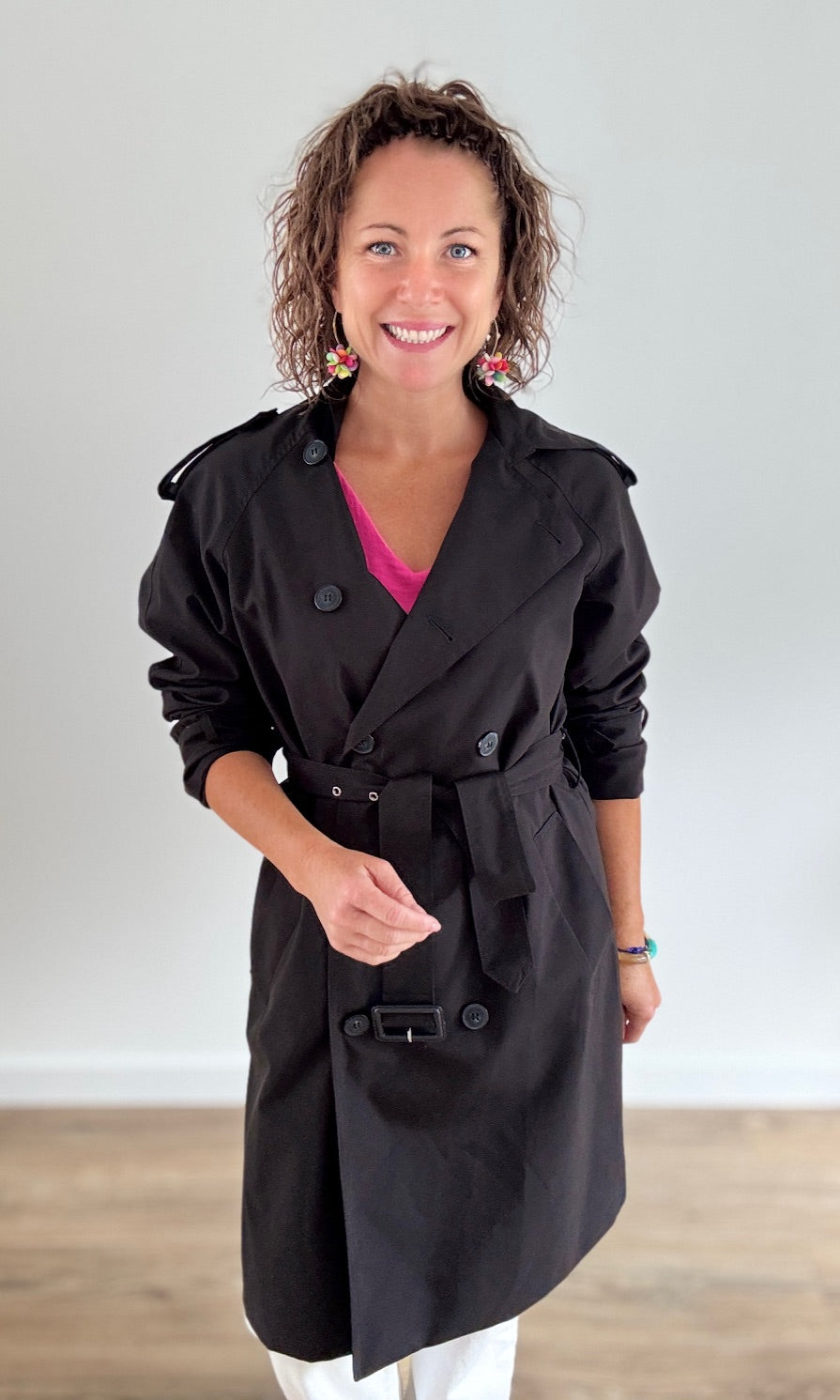 Trench coat long Noir Trenchs et Manteaux Miss Guapa