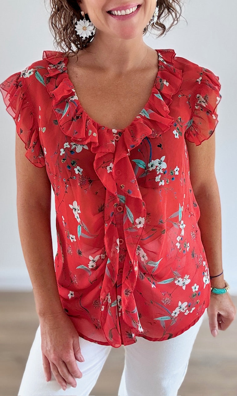 Chemisier Rouge Transparent Robes & Ensembles des pulpeuses Miss Guapa
