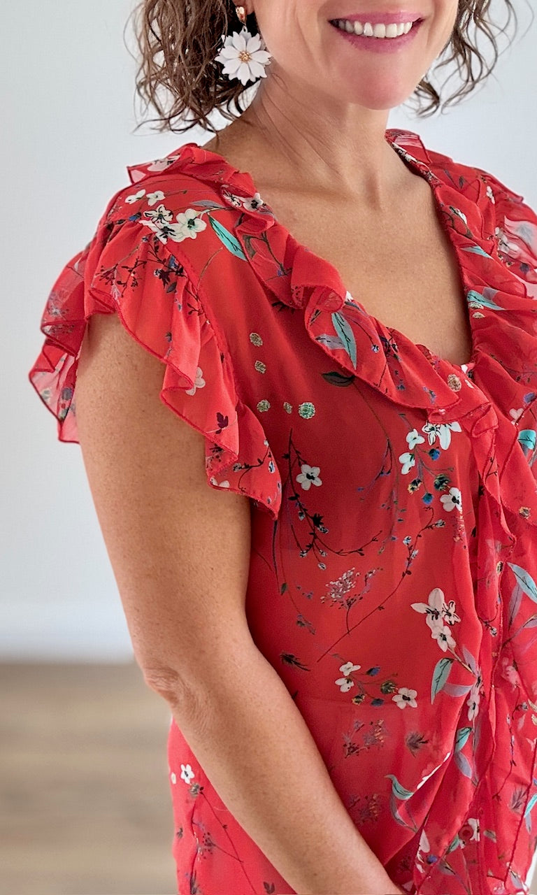 Chemisier Rouge Transparent Robes & Ensembles des pulpeuses Miss Guapa