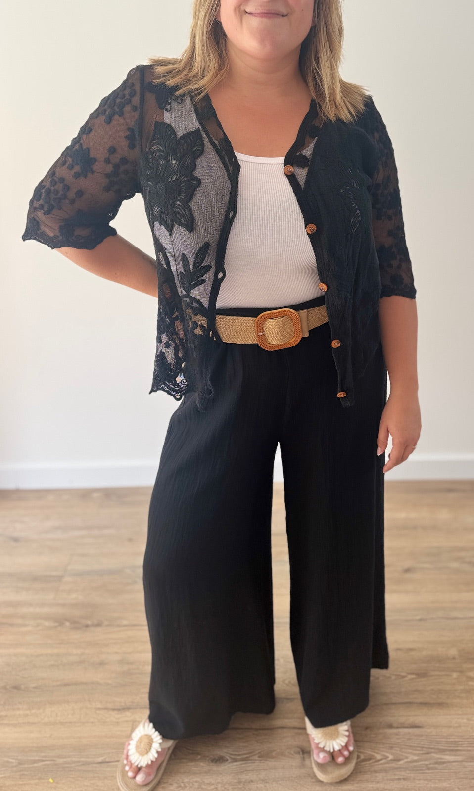 Pantalon large et fluide Noir Le coin des pulpeuses Miss Guapa