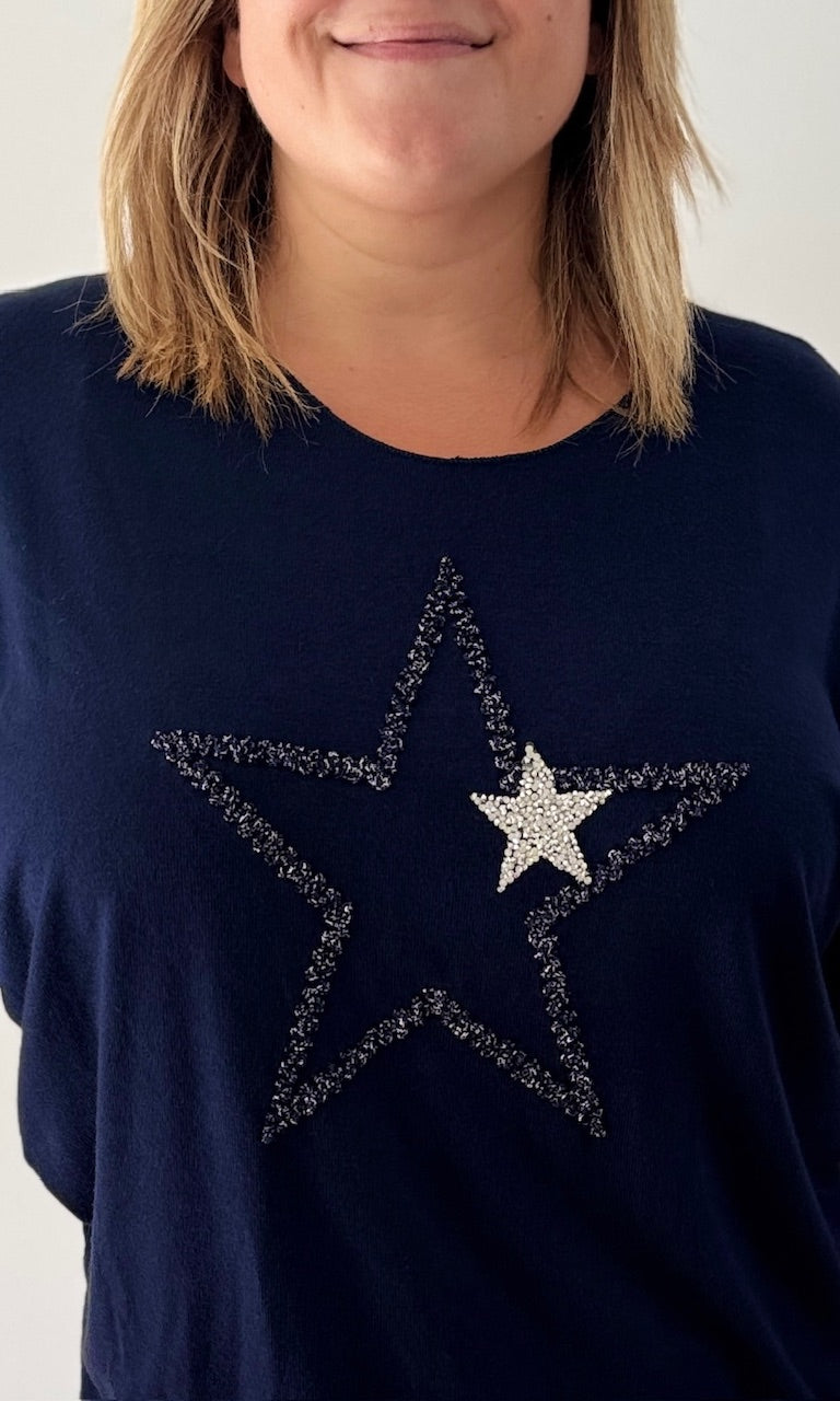 Pull fin bleu marine Le coin des pulpeuses Miss Guapa