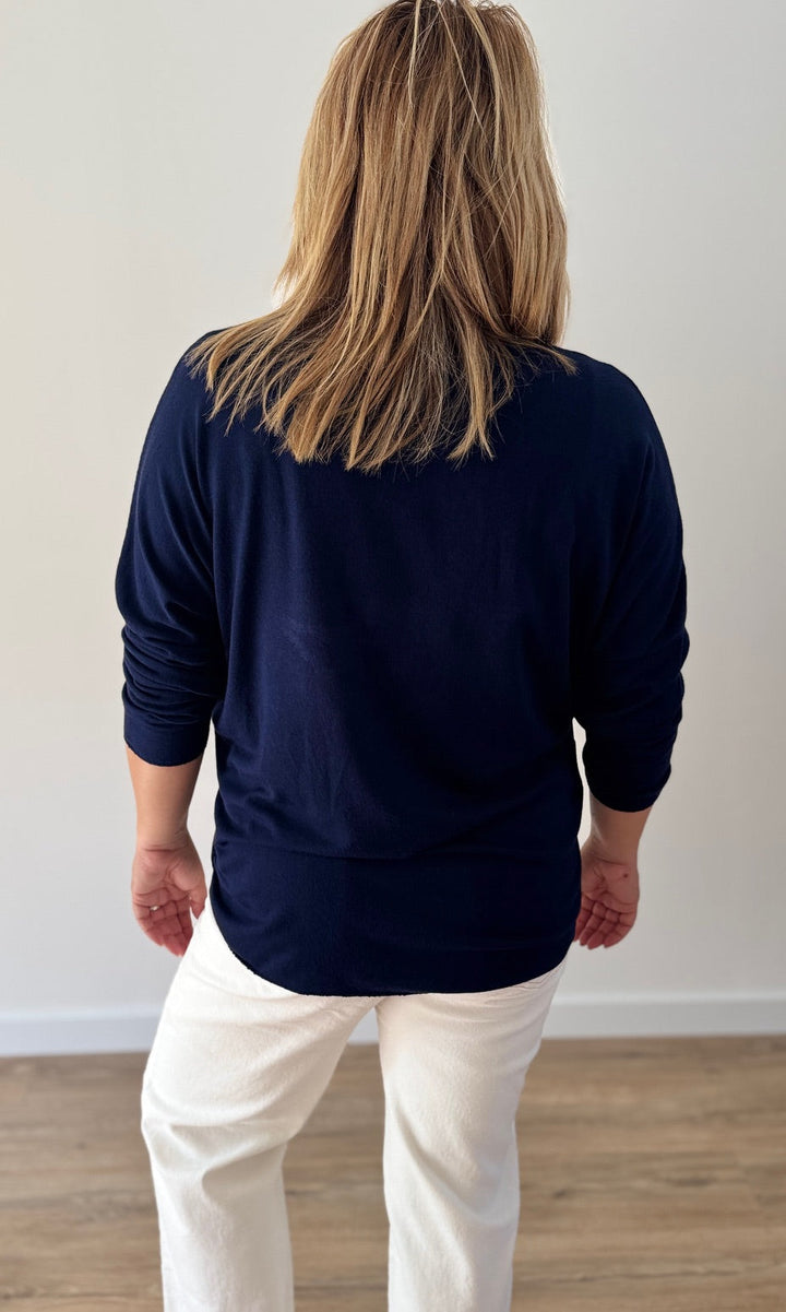 Pull fin bleu marine Le coin des pulpeuses Miss Guapa