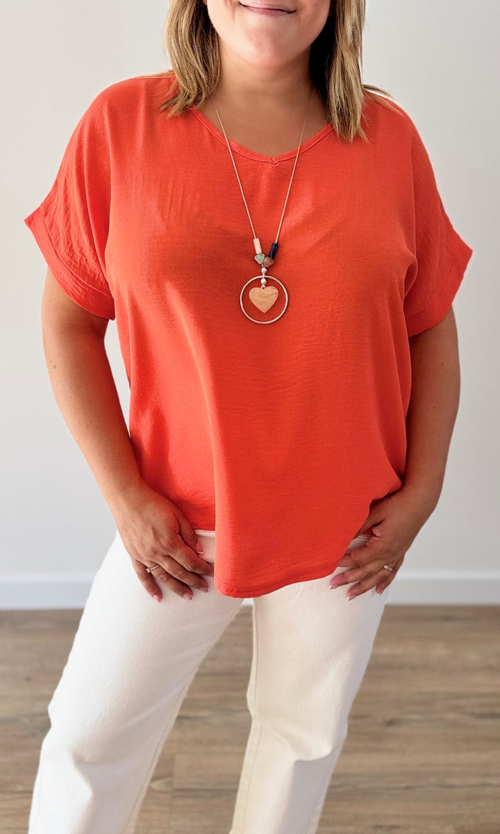 Top Corail col V avec collier Le coin des pulpeuses Miss Guapa