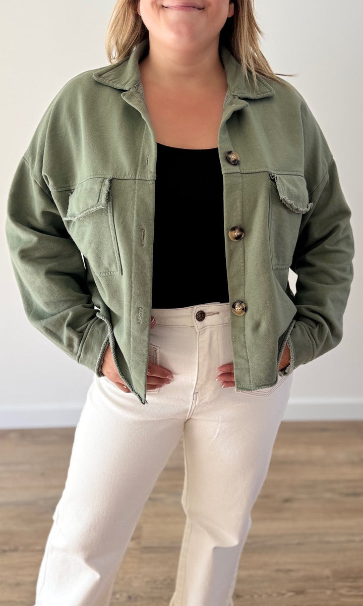 Veste Courte Kaki Vestes et Blazers Miss Guapa