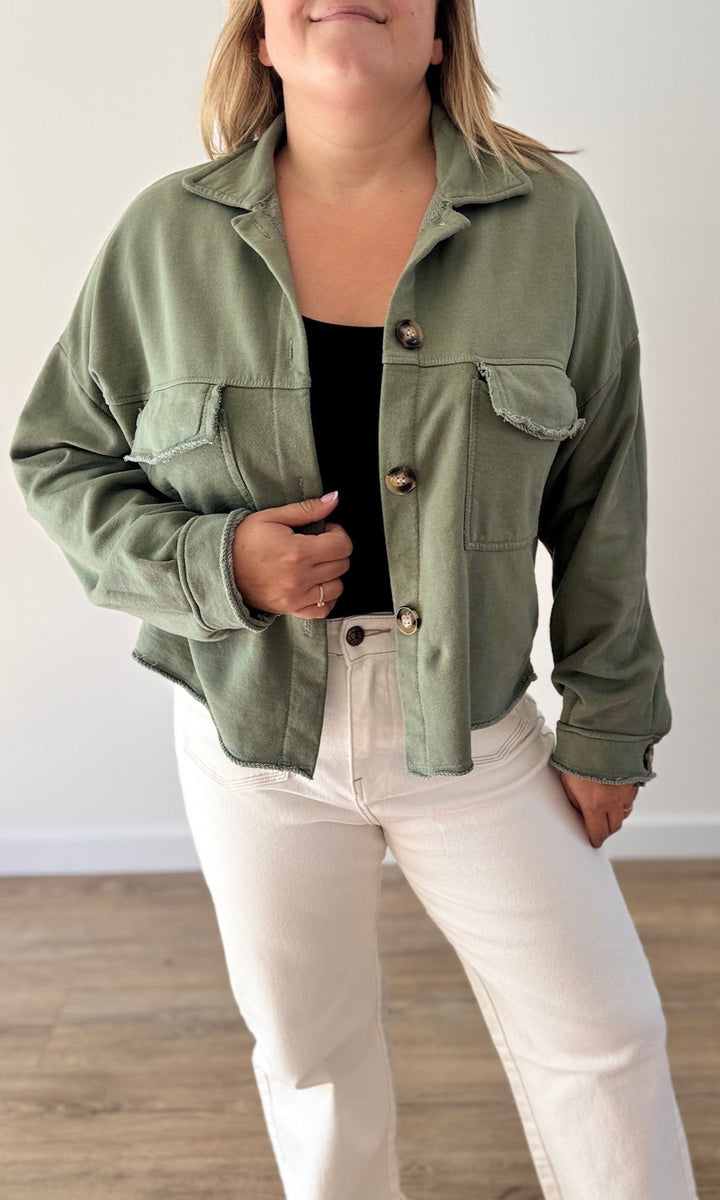 Veste Courte Kaki Vestes et Blazers Miss Guapa
