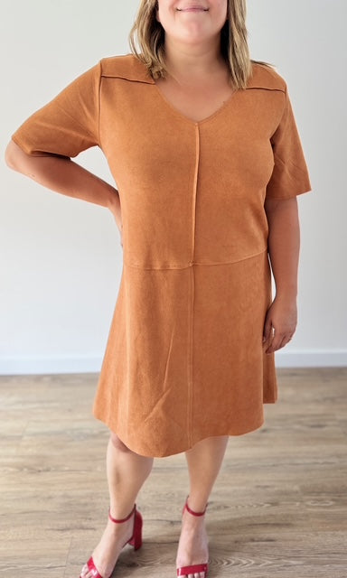 Robe en Suédine Camel