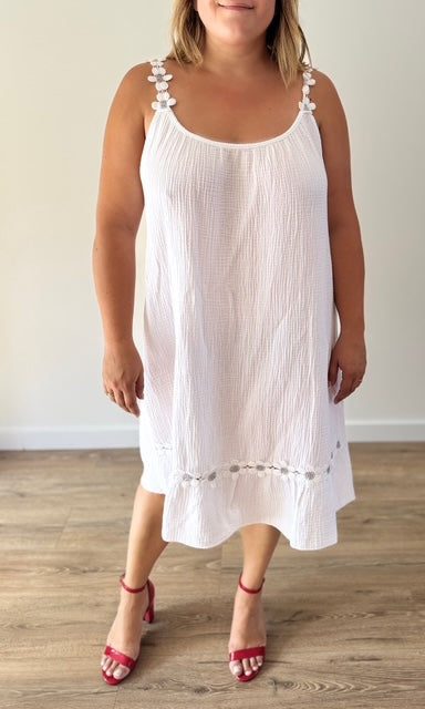 Robe blanche en gaze de coton Le coin des pulpeuses Miss Guapa