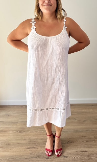 Robe blanche en gaze de coton Le coin des pulpeuses Miss Guapa