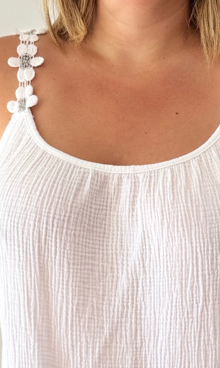 Robe blanche en gaze de coton Le coin des pulpeuses Miss Guapa