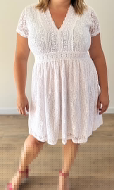 Robe Courte Blanche Ajourée Robes & Ensembles des pulpeuses Miss Guapa