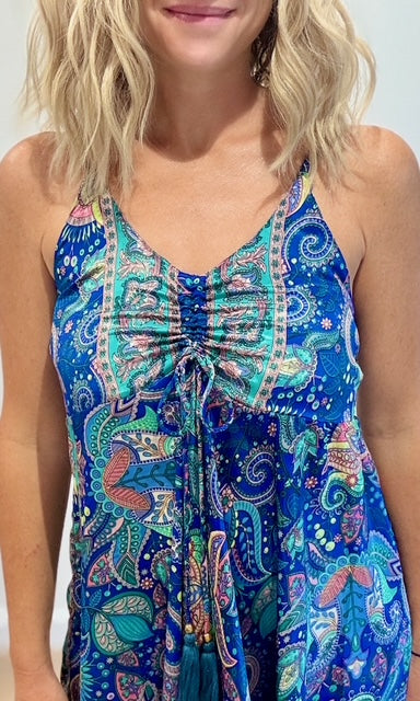Robe Midi Bohème Bleue
