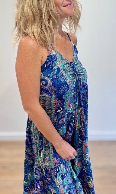 Robe Midi Bohème Bleue