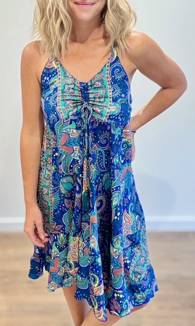 Robe Midi Bohème Bleue