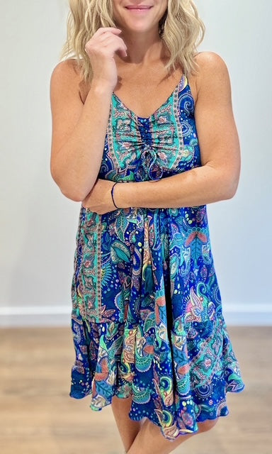 Robe Midi Bohème Bleue